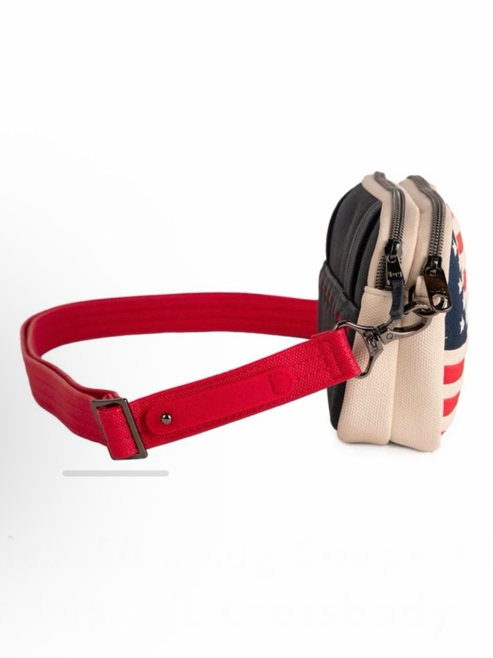 Lug Americana Stars Crossbody Bag in Red, White & Blue with Macadamia Trim - Picture 2 of 7